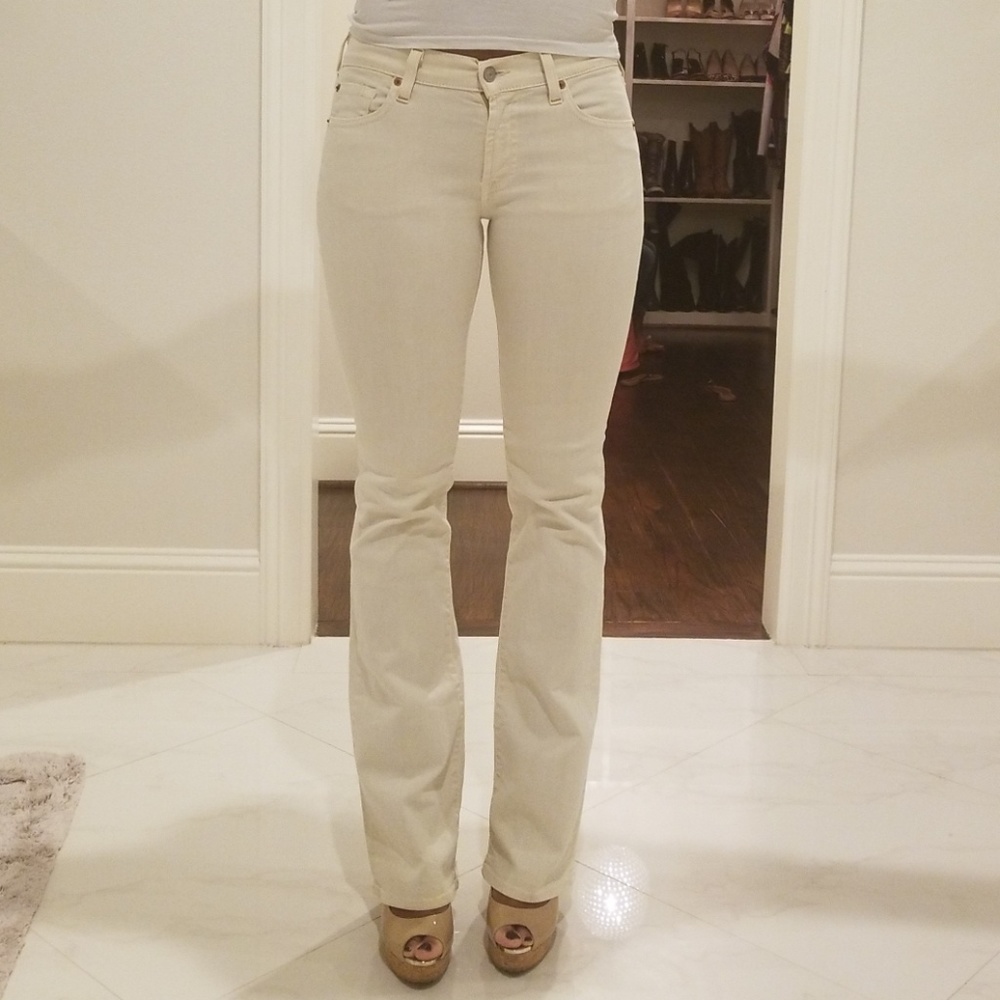 7 for Mankind off-white jeans